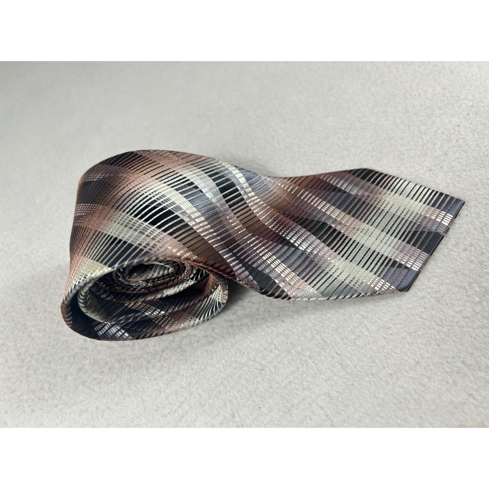 Stacy Adams Necktie Mens One Size Brown Plaid Professional 02592‎